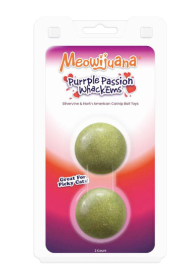 Meowijuana Purrple Passion Compressed Catnip Ball Refill 2ct
