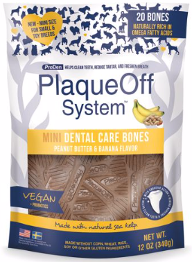 PRODENPLAQUEOFF 12 OZ DENTALBONES MINI PNUTBUTT BANANA GF