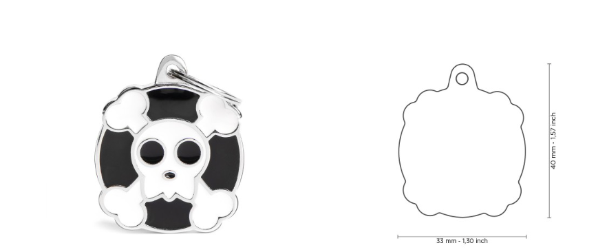 MyFamily Charms Big Skull ID Tag
