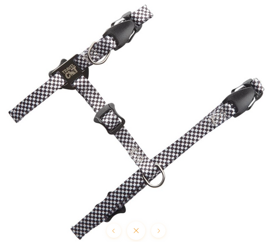 Travel Cat Day Tripper Harness & Bungee Checkered