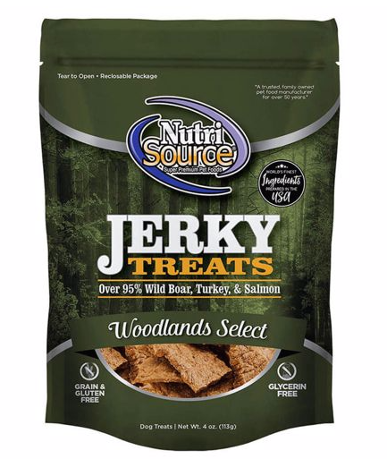 Nutri Source Boar Salmon & Turkey Jivin Jerky Treat 4oz