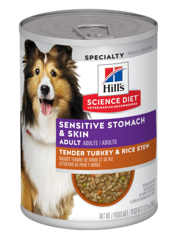 Science Diet Adult Sensitive Stomach & Skin Tender Turkey & Rice Stew 12.5oz