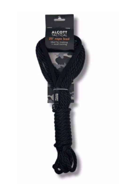 Alcott 20 Ft Dog Black Tactical Long Line Rope Lead