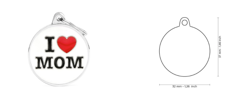 MyFamily Charms Big "I Love Mom" ID Tag