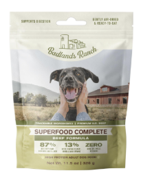 Badlands Ranch Air Dried Superfood Complete Beef Dog 11 oz