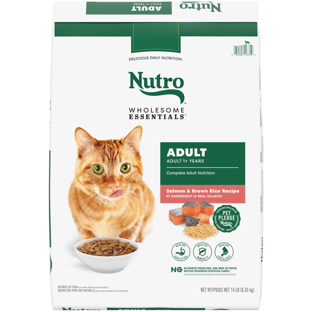 Nutro Wholesome Essentials Natural Dry Cat Food Adult Cat Salmon & Brown Rice Recipe 5#