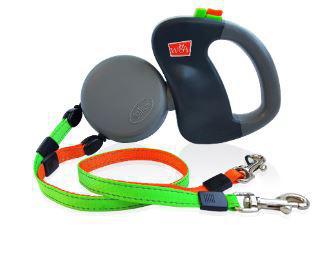 Wigzi Dual Doggie Retractable Leash Small/Medium Gray