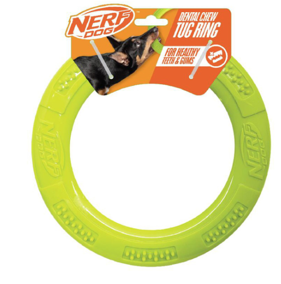 NerfDog TPR Dental Tug Ring Green 9"
