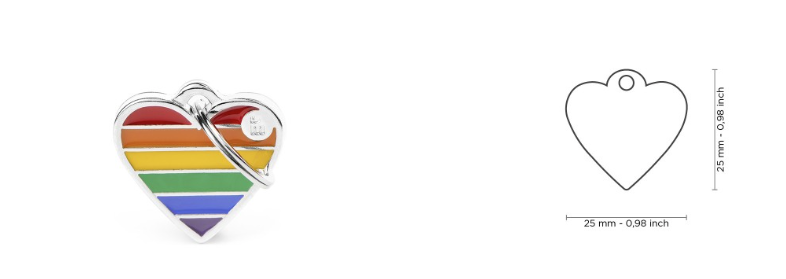 MyFamily Rainbow Small Heart ID Tag