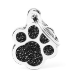 MyFamily Shine Paw Glitter Black ID Tag