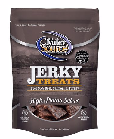 Nutri Source Beef Salmon & Turkey Jivin Jerky Treat 4oz