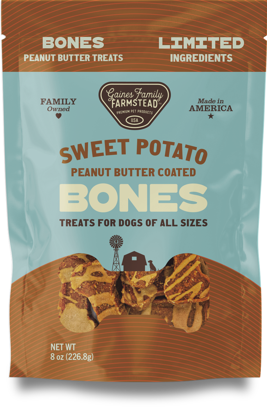 Gaines Family Sweet Potato Peanut Butter Bones 8oz