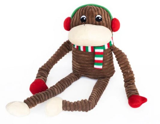 Zippy Paws Holiday Crinkle Monkey XLG