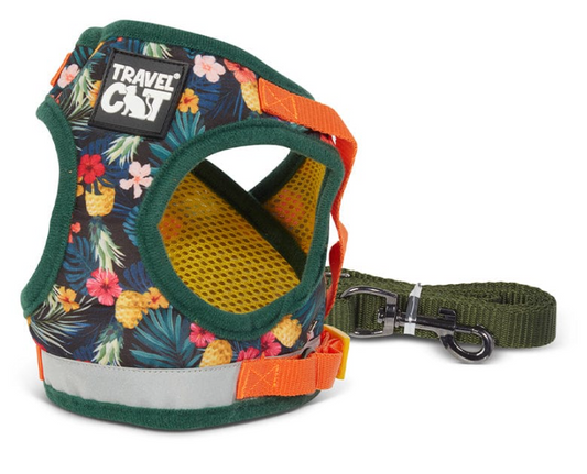 Travel Cat Hawaiian Shirt Harness & Leash MD