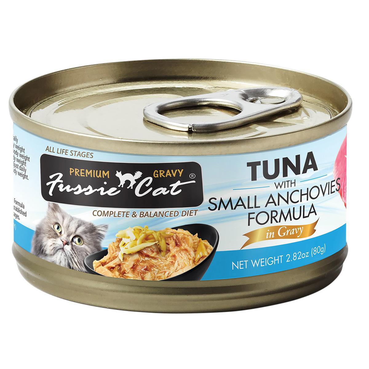Fussie Cat Gravy Tuna w/ Small Anchovies 2.8z Old