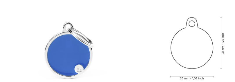 MyFamily Basic Handmade Blue Circle ID Tag