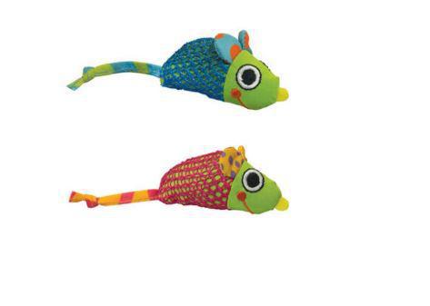 Outward Hound Catnip Chew Mice Dental Health Cat Toy - 2 Pack