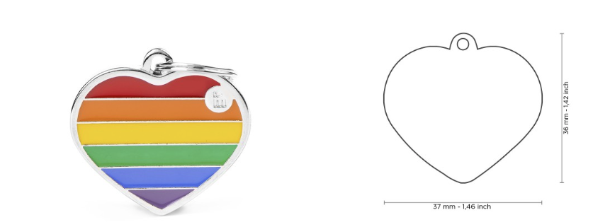 MyFamily Rainbow Big Heart ID Tag Large