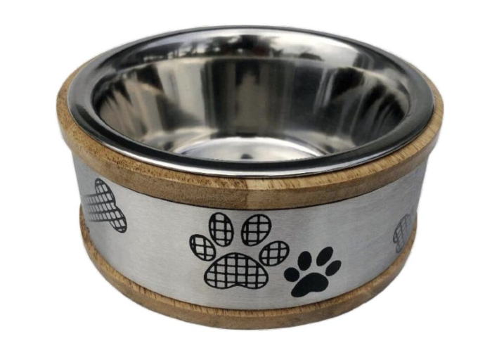 Indipets Wooden Ring w/ Metal Plate Paw Silver Quart