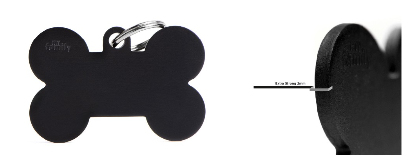 MyFamily Basic XL Aluminum Black Bone ID Tag