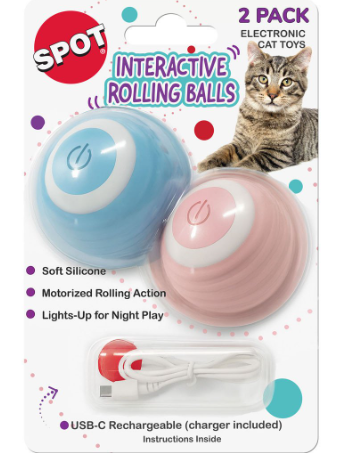 Ethical Pet SPOT Interactive Ball Cat Toy 2pk