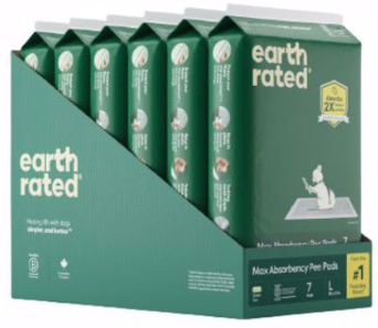 EARTH RATED 22X23 IN DOG 7CT LG GREEN TEA SCENT PEE PAD