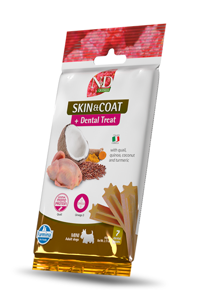 Farmina 3.5 oz Dog Quail Skin/Coat Quinoa Med/Maxi Dental Treat