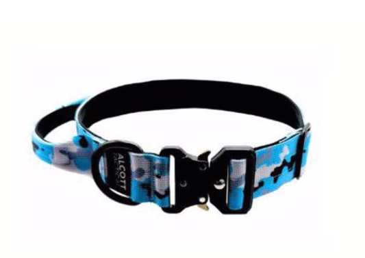 Alcott Tactical Dog Collar - Blue Camo Med