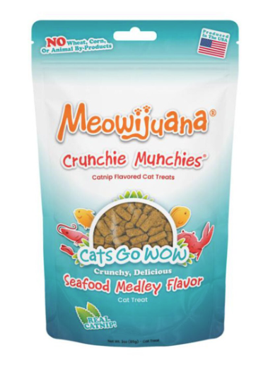 Meowijuana Treat Crunchie Munchie Seafood Medley 3oz