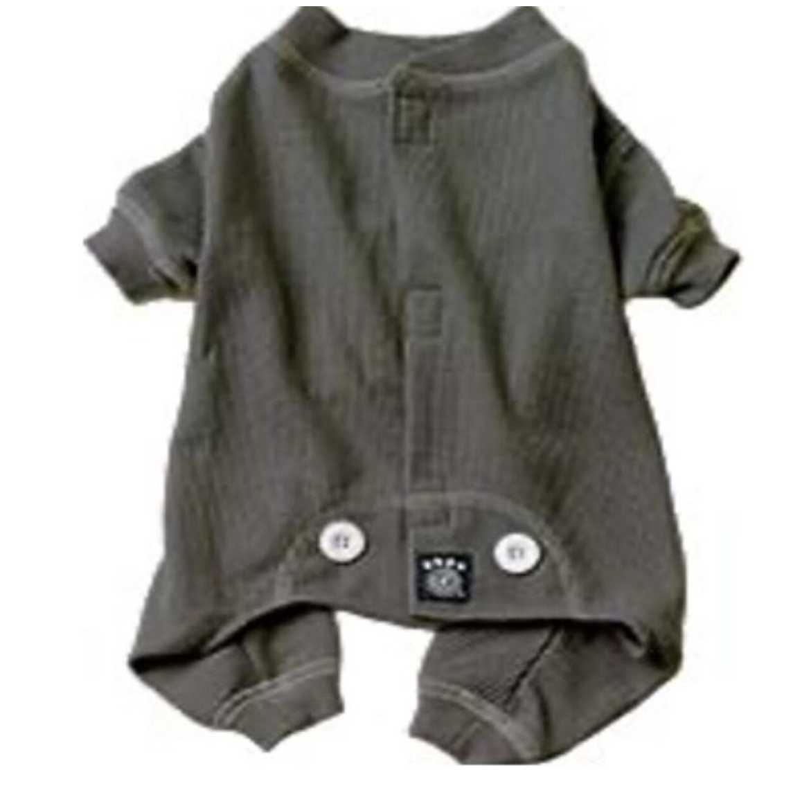 Petrageous Cozy Thermal Pjs Gray W/White Stitching Sm
