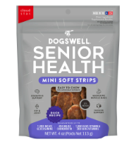 Dogswell Mini Soft Duck Strip Treats Senior Dog 4 oz