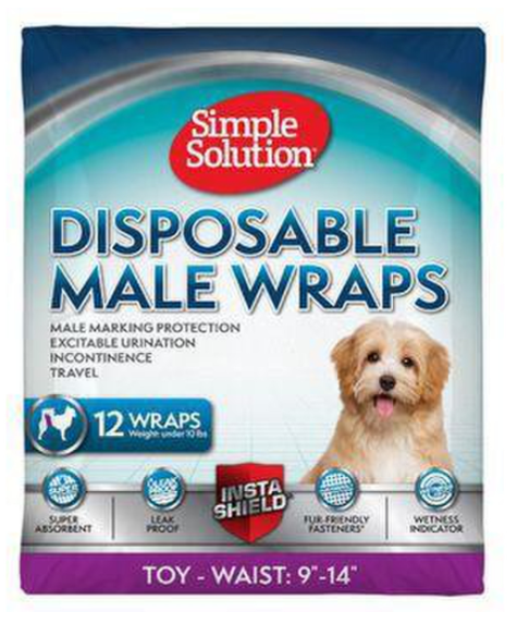 Simple Solution Disposable Wrap Male XSM 12pk