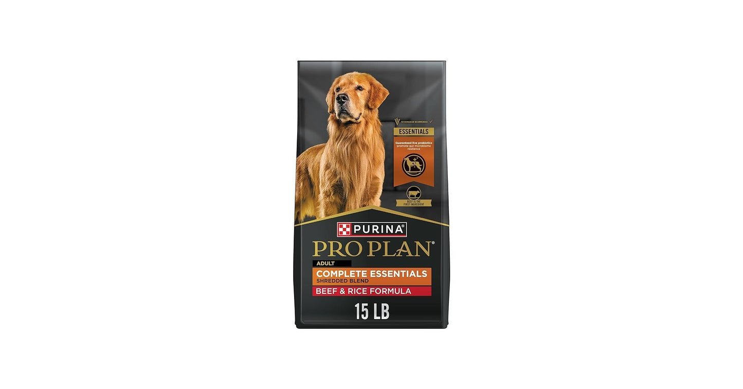 ProPlan Complete Essentials Shredded Blend Beef & Rice Dog 15 lb