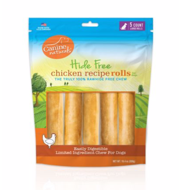 Canine Natural 7" Chicken Roll Hide Free Chew 5pk