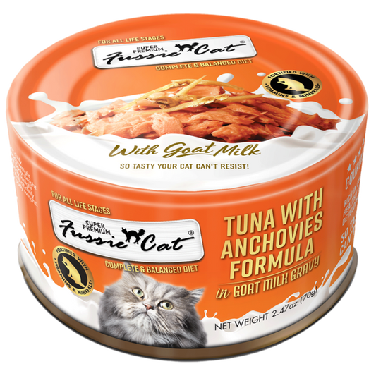 Fussie Cat Goat Milk Tuna w/ Anchovies 2.47z