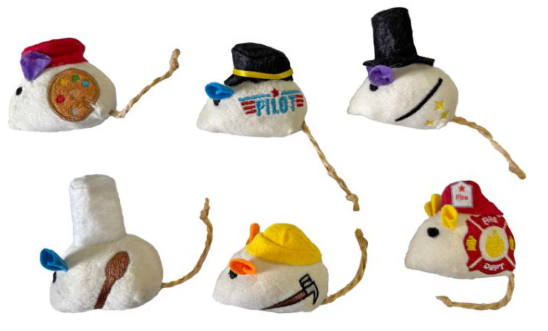 Ethical Pet SPOT Mice at Work Catnip Toy Assorted 3“ 6pk