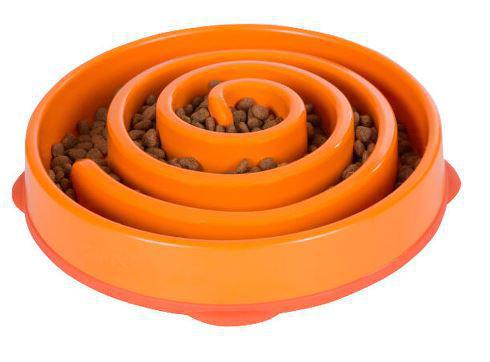 Outward Hound Fun Feeder Slo-Bowl LG Orange