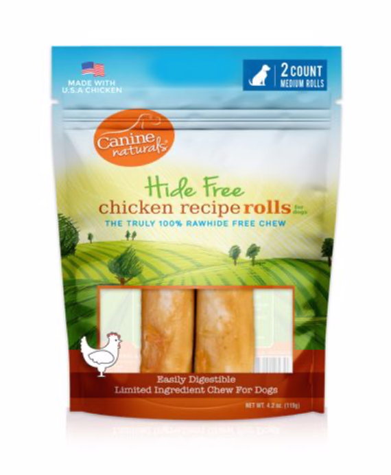 Canine Natural 4 Chicken Roll Hide Free Chew 2pk