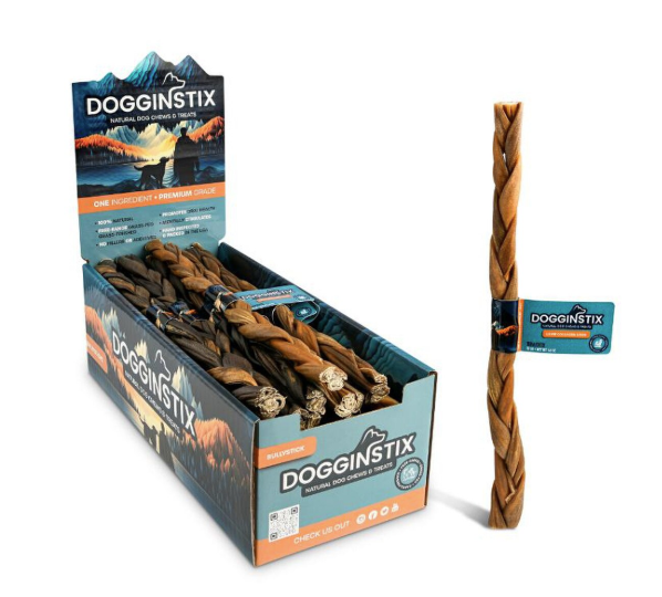 Dogginstix Braided Lamb Collagen 12"