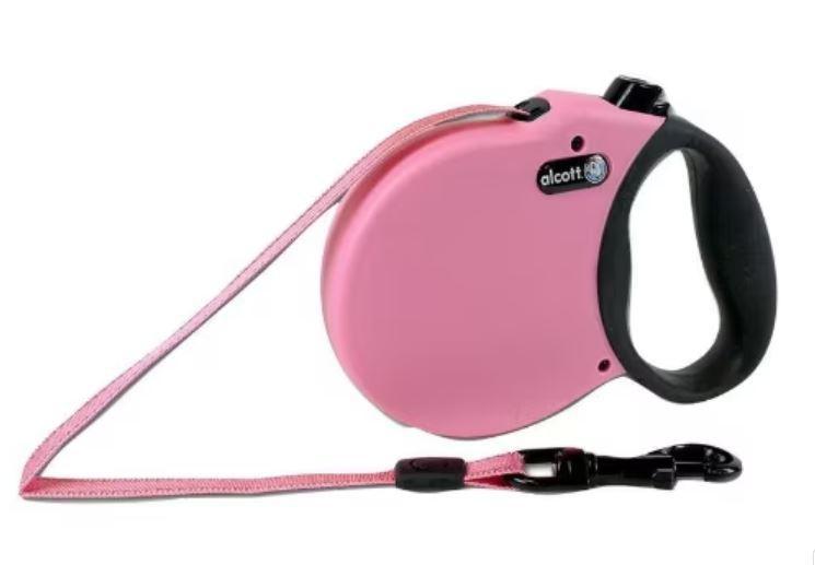 Alcott Adventure Retractable Belt Leash Pink Med.
