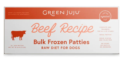 Green Juju Frozen Beef Patties 18# Bulk