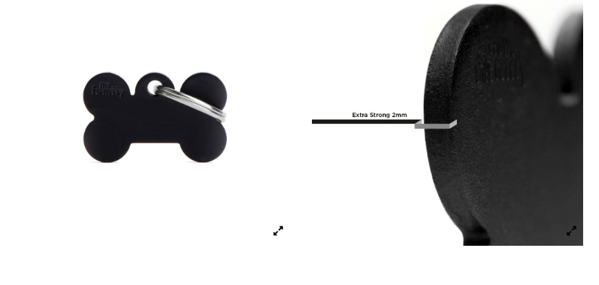 MyFamily Basic Small Aluminum Black Bone ID Tag