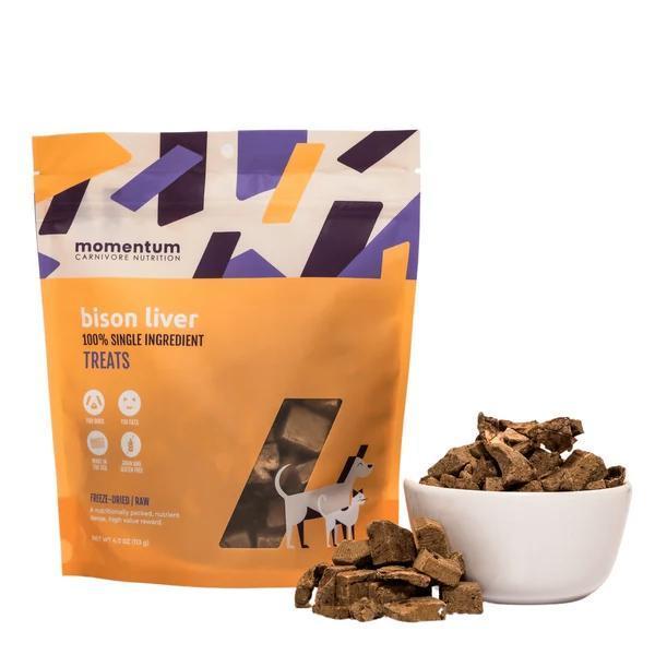 Momentum 4oz Dog/Cat Bison Liver Freeze Dried Treat GF