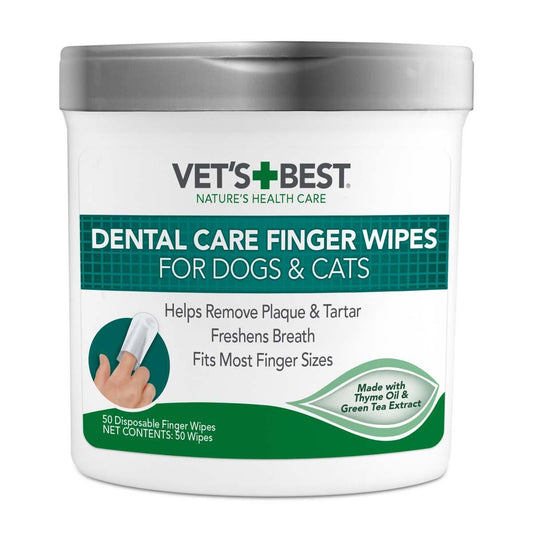 Vets Best Dental Finger Wipes 50ct