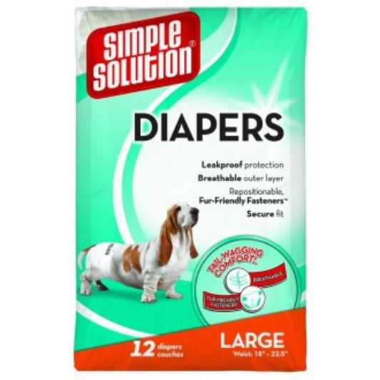 Simple Solution Disposable Diapers LG/XLG 12pk