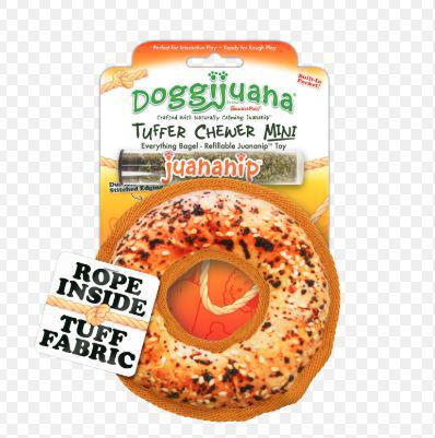 Doggijuana Tuffer Chewer Mini Everything Bagel Dog Toy