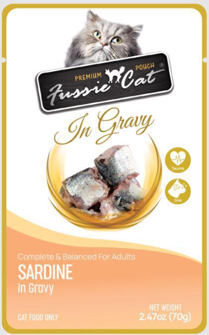 Fussie Cat Pouch Sardine Gravy 2.47z