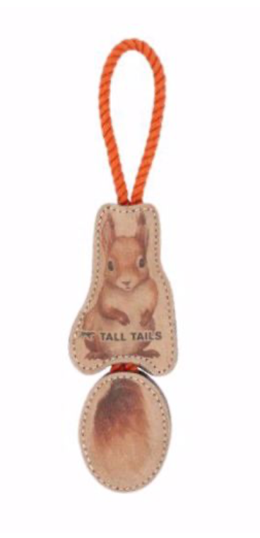 Tall Tails Natural Leather Color Jointed Squirrel Tug 16"