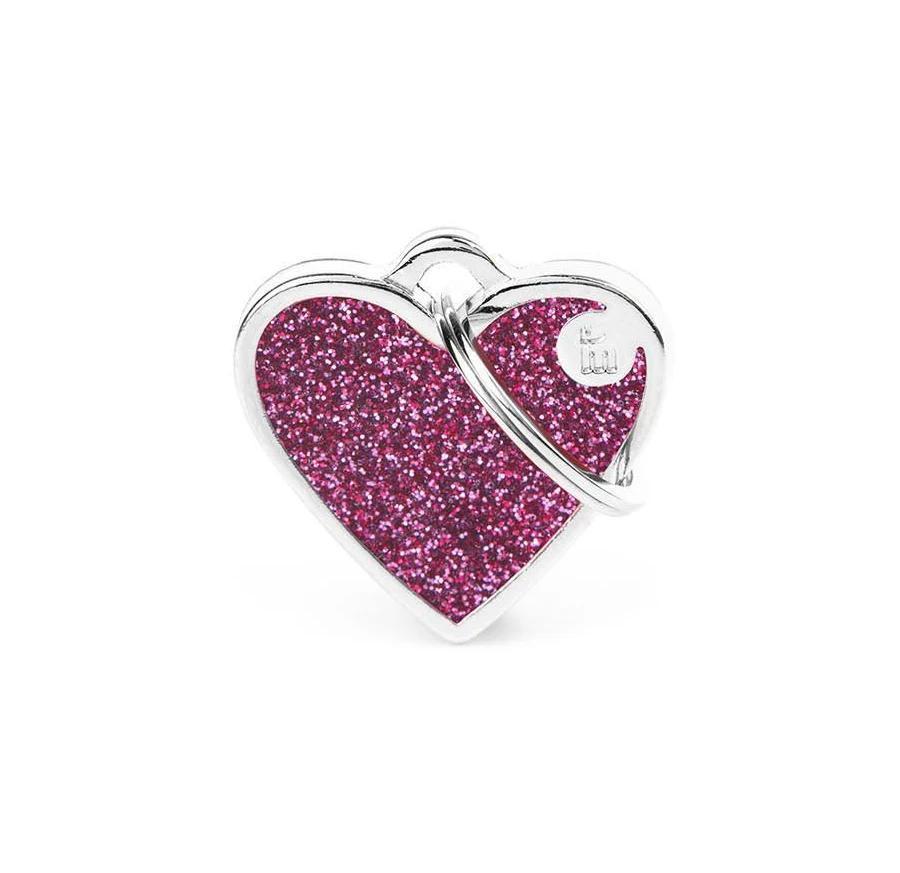 MyFamily Glam Small Heart ID Tag with Rhinestones