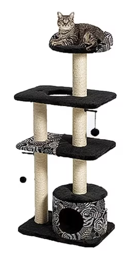 Feline Nuvo Tower Tree Black/White 22"x15"x51"